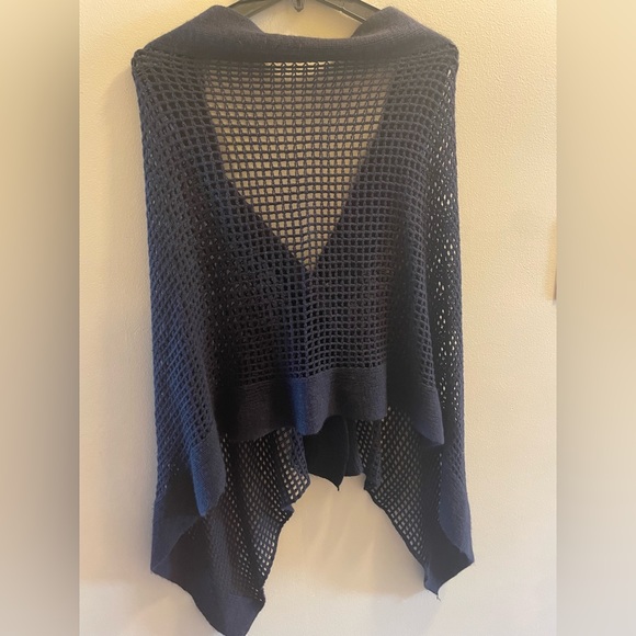 Unbranded Button Down Netted Shawl Cover Wrap Black & Gray Cape Women’s XL - Picture 5 of 5